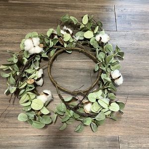 Eucalyptus and cotton candle ring